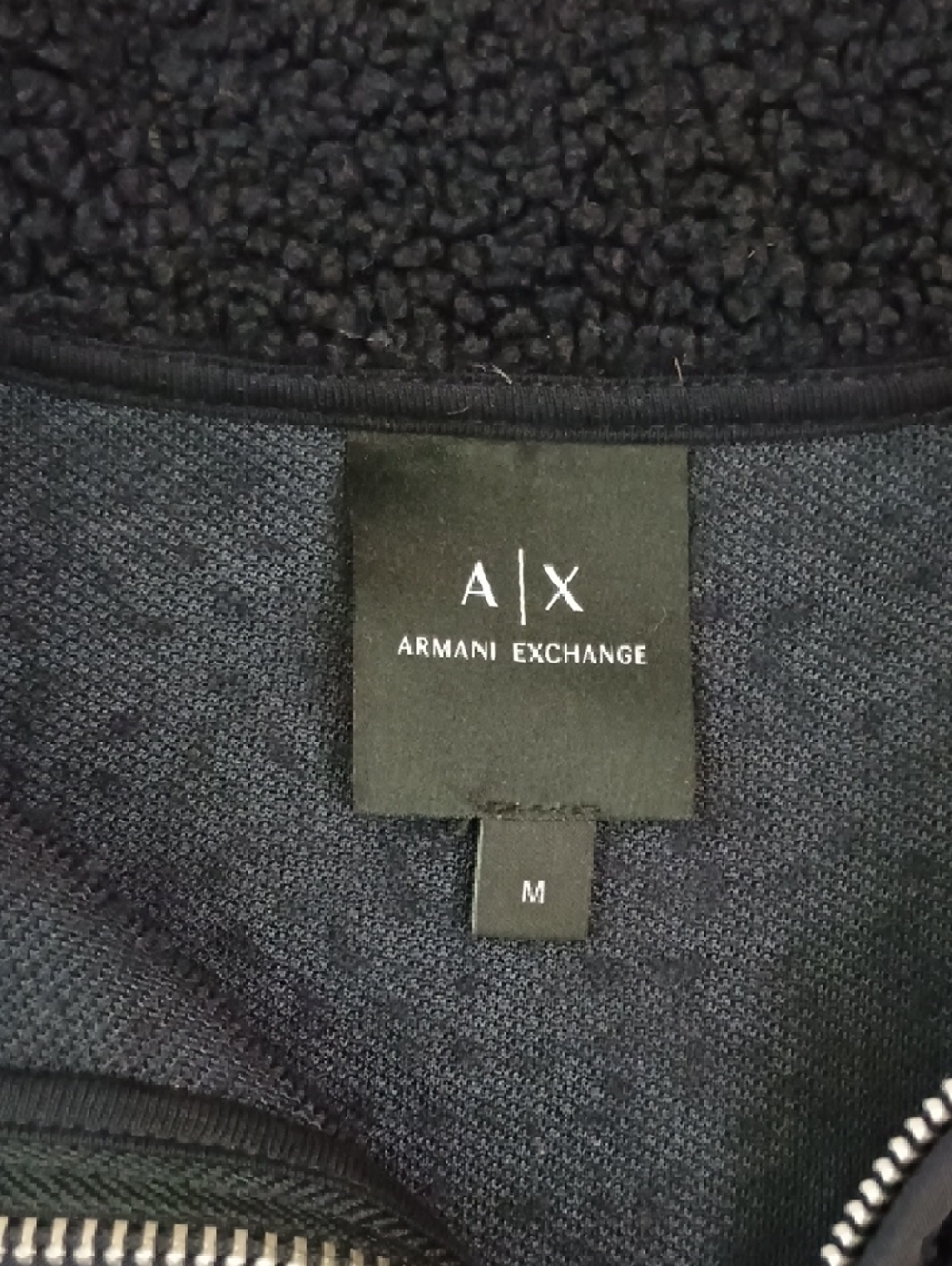 Armani Exchange Black Bomber-Style Zip Jacket With Chest Pocket - Picture 2 of 9